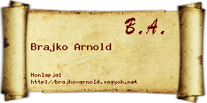 Brajko Arnold névjegykártya